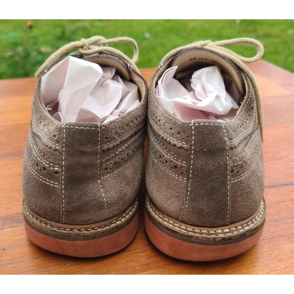 1901 Nordstrom US 10 Brown Suede Leather Wingtip Brogue Derby Classic Minimalist